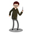 Angry young man with knife. Street Crime. Criminal guy offender. Royalty Free Stock Photo