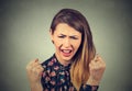 Angry young woman having nervous atomic breakdown screaming Royalty Free Stock Photo