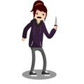 Angry young woman with knife Royalty Free Stock Photo