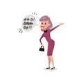 Angry young woman swearing, harmful habit and addiction cartoon vector Illustration Royalty Free Stock Photo