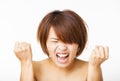 Angry young woman and yelling screaming Royalty Free Stock Photo