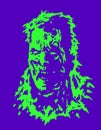 Angry zombie head. Vector illustration