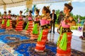 Woman dancers performing Thai tradition culture dancing