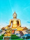 The largest sitting Buddha image in Thailand at the Wat Muang