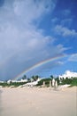 Anguela Beach and Rainbow Royalty Free Stock Photo