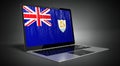 Anguilla - country flag and binary code on laptop screen