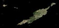 Anguilla shape on black. Low-res satellite