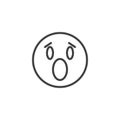 Anguished emoji face line icon