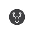 Anguished emoji face vector icon