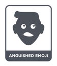 anguished emoji icon in trendy design style. anguished emoji icon isolated on white background. anguished emoji vector icon simple