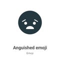 Anguished emoji vector icon on white background. Flat vector anguished emoji icon symbol sign from modern emoji collection for