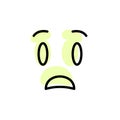 Anguished, face with color shadow vector icon in emotion set