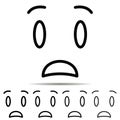 Anguished, face different shapes icon. Simple thin line, outline vector of emotion icons for UI and UX, website or mobile