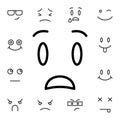 Anguished, face flat vector icon in emotions pack