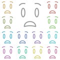 Anguished, face multi color icon. Simple thin line, outline vector of emotion icons for ui and ux, website or mobile application
