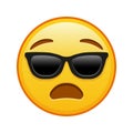 Anguished face with sunglasses Large size of yellow emoji smile