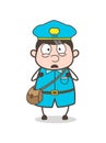 Anguished Postboy Face Expression Vector Royalty Free Stock Photo