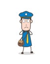 Anguished Postman Face Expression Vector Royalty Free Stock Photo