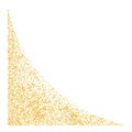 Angular element, Web Corner Angled plume golden texture crumbs. Gold dust scattering on white. Sand particles grain or sand Royalty Free Stock Photo