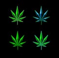 Angular Faceted Marijuana Leaf logo Icons