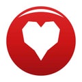 Angular heart icon vector red