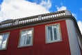 Angular house at the corner of the street in Lisbon, Portugal Royalty Free Stock Photo