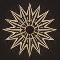Angular mandala with sharp, pointed elements