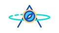 Angular Orbit Compass, Geometric Navigation Icon, vector design Generative AI Royalty Free Stock Photo