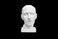 angular plaster man head isolated on black background Royalty Free Stock Photo