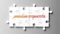 Angular Stomatitis complex like a puzzle - pictured as word angular stomatitis on a puzzle pieces