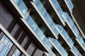 Angular view of glass balconies of modern hotel building Royalty Free Stock Photo
