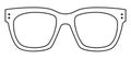 Angular Wellington frame glasses fashion accessory illustration. Sunglass front view for Men, women, unisex silhouette