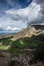 Angulo valley mountains under the clouds in Burgos Royalty Free Stock Photo