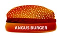 Angus Burger On Seeded Bun Royalty Free Stock Photo