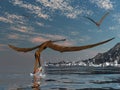 Anhanguera prehistoric birds - 3D render