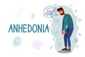 Anhedonia hand drawn banner vector template Royalty Free Stock Photo