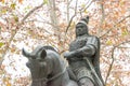 Zhang Liao Statue at XiaoYaoJin Park. a famous historic site in Hefei, Anhui, China. Royalty Free Stock Photo