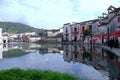 View of the Moon Pond in the center of Hongcun Village, UNESCO World Heritage Site, in Huangshan City.