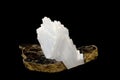 Anhydrite on mica Royalty Free Stock Photo