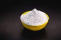 Anhydrous monocalcium phosphate is produced chemically for commercial use. Used in the food industry as a buffer, fixing agent,