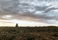 Ani ruins, Kars province, Turkey. historical buildings at sunset.