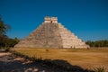 Anicent Maya mayan pyramid El Castillo Kukulkan in Chichen-Itza, Mexico