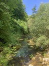 Aniene rapids. River located in Subiaco, near Rome, Lazio. Italy