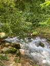 Aniene rapids. River located in Subiaco, near Rome, Lazio. Italy