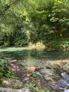 Aniene rapids. River located in Subiaco, near Rome, Lazio. Italy