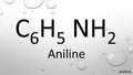 Aniline chemical formula on waterdrop background Royalty Free Stock Photo