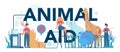Animal aid typographic header. Charity community, take care