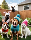 Animal Alcove: High-Res Harmony in Knit Caps