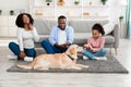 Animal Allergy. Sad black family scratching their skin Royalty Free Stock Photo