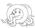 Animal alphabet. capital letter O, Octopus. illustration. For pre school education, kindergarten and foreign language learning for Royalty Free Stock Photo